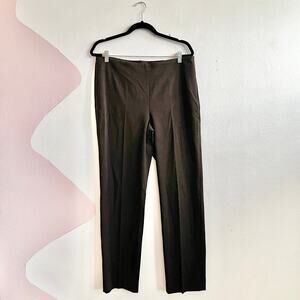 Talbots Heritage Brown‎ Pants Size 12 Side Zip Minimalist Straight Trousers